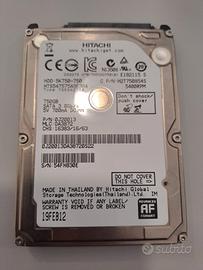 Hard Disk Interno Hitachi 750GB 2.5 SATA mini per