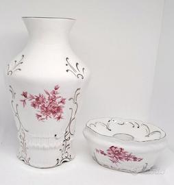 Set vaso e brocca in porcellana Boemia reale duxe