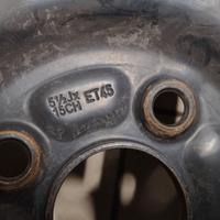 4 Cerchi in ferro 15 pollici, JX 5½, ET45