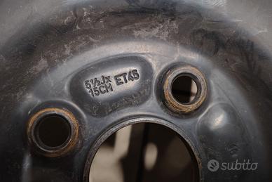 4 Cerchi in ferro 15 pollici, JX 5½, ET45