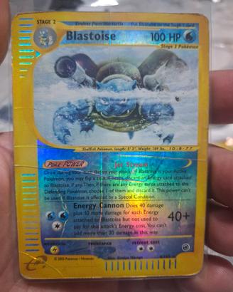 carta pokemon blastoise holo- expedition base 