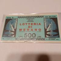 biglietto lotteria di Merano 1964