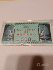 biglietto lotteria di Merano 1964