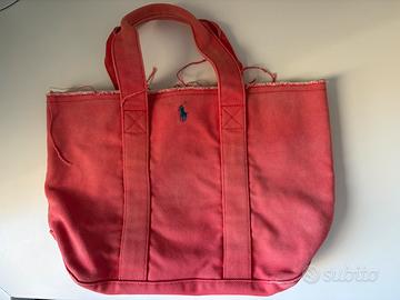 Ralph Lauren borsa mare, piscina rosa in canvas