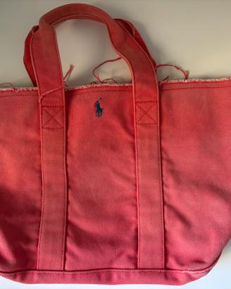 Ralph Lauren borsa mare, piscina rosa in canvas