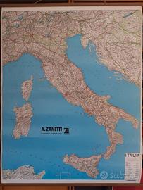 Cartina Italia A. Zanetti vecchia