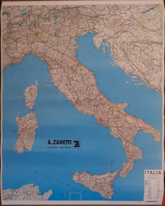 Cartina Italia A. Zanetti vecchia