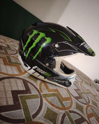 Casco cross monster energy