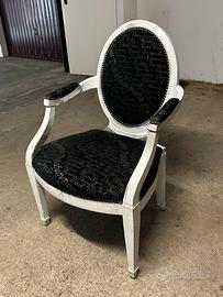 Poltroncina shabby chic bianco nero vintage