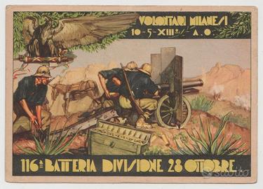 Cartolina orig. italiana Fasci Volontari Milanesi