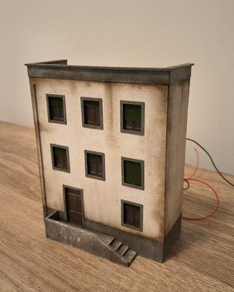 Plastico Diorama edificio civile fondale 1/87 FS
