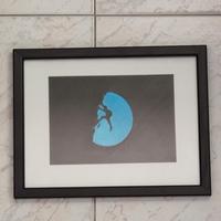 Quadro con fondo stampato in 3D e dipinto a mano