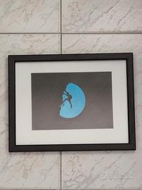 Quadro con fondo stampato in 3D e dipinto a mano