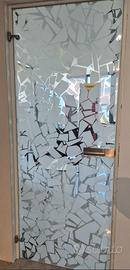 PORTA CRISTALLO A BATTENTE TELAIO MINIMAL