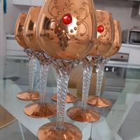 calici in vetro e mdtallo con pietra