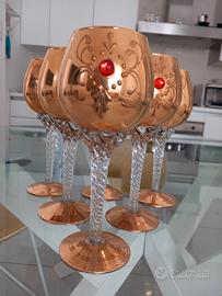 calici in vetro e mdtallo con pietra