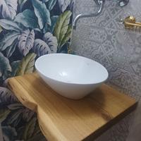 MENSOLA CON LAVABO E RUBINETTERIA