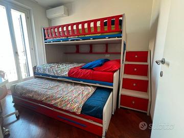 Sistema modulare tre letti a castello