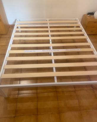 Struttura letto Rete Doghe essenziale bianco Letto