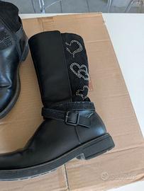 stivali neri in pelle taglia 35