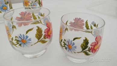 16 bicchieri decoro fiori ARCOPAL
