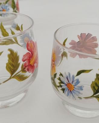 16 bicchieri decoro fiori ARCOPAL