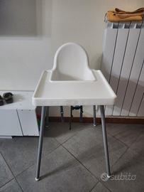 SEGGIOLONE ANTILOP IKEA BIANCO CON VASSOIO