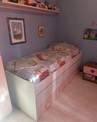 Letto singolo con letto estraibile