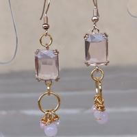 Orecchini mezzicristalli rosa 