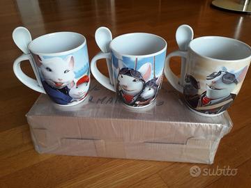 3 tazze topni con cucchiaino