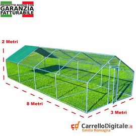 Recinto per Galline 3x8m x 2mH-24mq - Verde