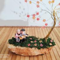 albero autunnale decorativo nonni in terracotta 