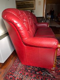 Divano 3 posti in vera pelle