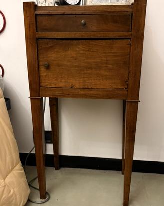 coppia di comodini antichi stile Impero in legno,