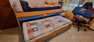 Letto singolo con secondo letto estraibile usato 