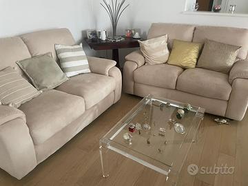 Coppia di divani beige Chateau D’Ax in tessuto