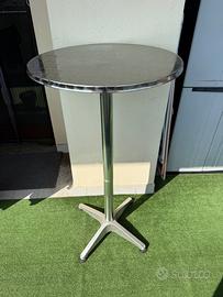 Tavolo tondo cromato da bar