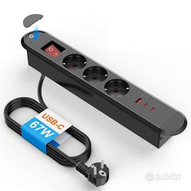 Multipresa da incasso con interruttore