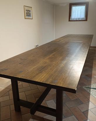 Tavolo taverna in legno 5 metri divisibile