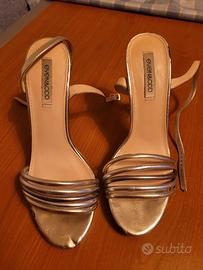 sandali donna color oro alti 10 cm n. 40