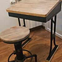 scrittoio vintage industrial + sgabello