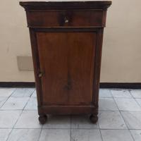 Comodino antico Luigi Filippo in noce massello
