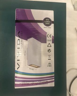 Applique LED esterno 2x5W 3000K IP54 bianca