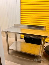 Tavolo inox Alpeninox da lavoro con alzatina