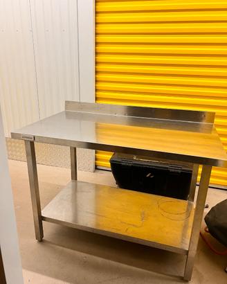 Tavolo inox Alpeninox da lavoro con alzatina