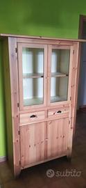 Vetrina in legno di pino massello, stile tirolese