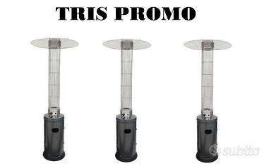 Tris promo stufa esterno cilindrica 11kw gas patio