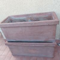 Vasi in cotto rettangolari (vasca) lisci e rigati