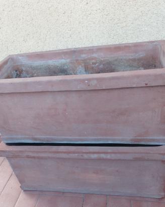 Vasi in cotto rettangolari (vasca) lisci e rigati