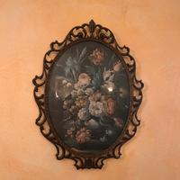 Stampa floreale com cornice d'ottone